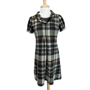 Jessica Howard Dress Tartan Plaid Shawl Collar Career Shift Women's PL